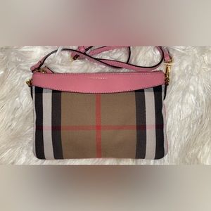 BURBERRY Peyton crossbody bag house check canvas